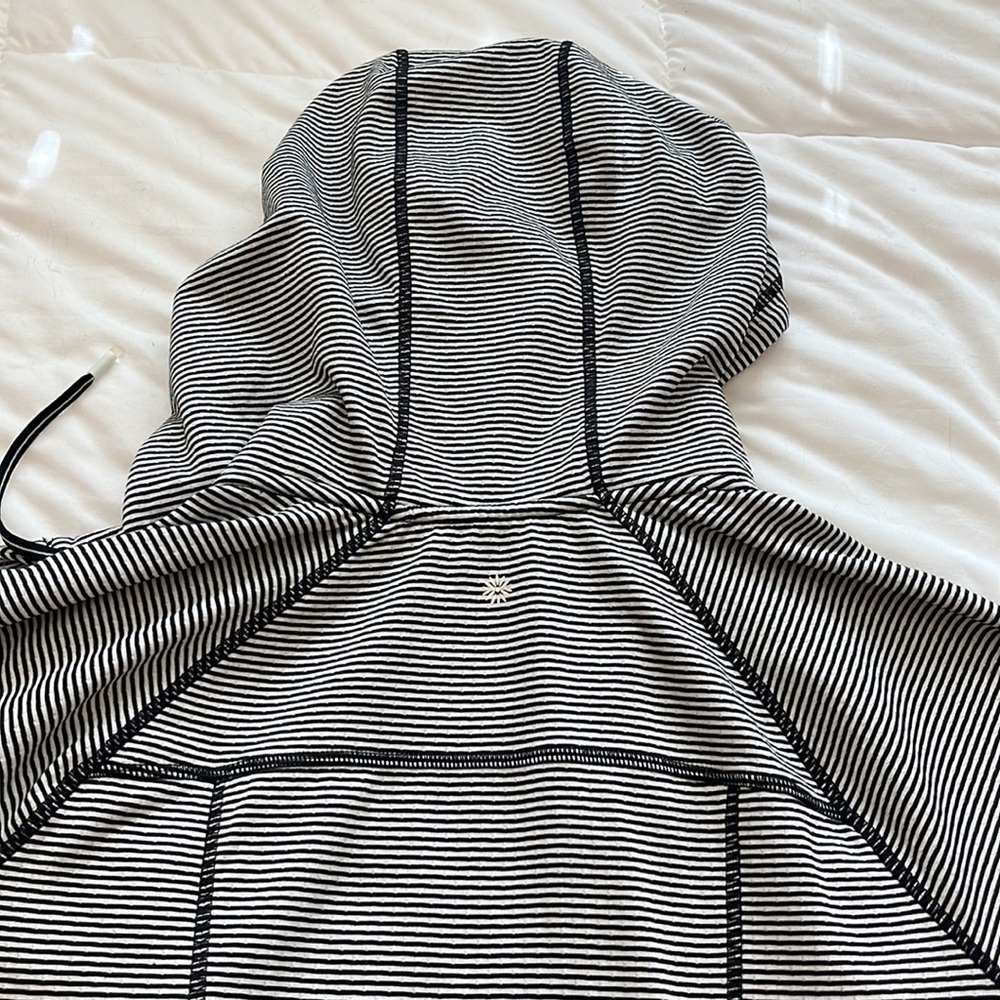TANGERINE Top Hoodie Zip Jacket, XXL Black White Shirt Top Sweatshirt Striped - Picture 10 of 11